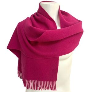 Aquascutum of London Lambswool Scarf Made in Great Britain 🇬🇧 Fuchsia Pink Fri